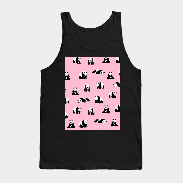 Pandas on Pink Tank Top by OneThreeSix